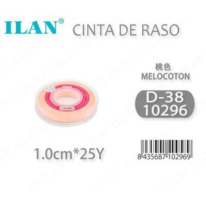 Ruban en satin Ilan 1,0 cm 25y couleur pêche Melocoton D38 - Product Image 1