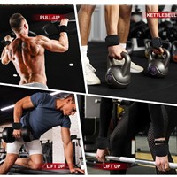 Crochets d'haltérophilie à logo personnalisé-Poignées de levage en acier très résistantes pour tractions, dynamophilie et CrossFit avec sangles de soutien du poignet