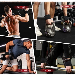 Crochets d'haltérophilie à logo personnalisé-Poignées de levage en acier très résistantes pour tractions, dynamophilie et <span class=keywords><strong>CrossFit</strong></span> avec sangles de soutien du poignet - Product Image 5