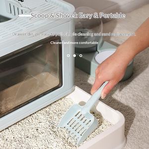 Vente en gros de litière pour chat pliable de type tiroir, entièrement fermée, avec <span class=keywords><strong>double</strong></span> porte, anti-éclaboussures - Product Image 4