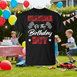 T-shirt da corsa Grandma Of The Birthday Boy, nera, taglia adulto - Product Image 3