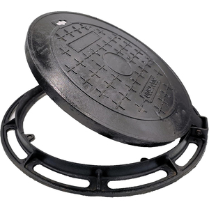 IJzeren antislip oppervlak voor gebruik op de weg, hoge belasting, duurzaam, wegconcave, zwaar gegoten ronde putdeksel - Product Image 4