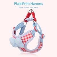 Nouveau Harnais pour Chien Kawaii avec Nœud Papillon, Motif à Carreaux, Anti-Traction, Conception Anti-Explosion, Laisse pour Petits Chiens et Pomeranians