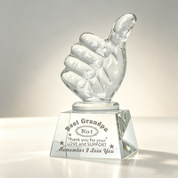 Trophée en verre gravé sablé et imprimé UV avec design couleur pour la reconnaissance des réalisations d'entreprise