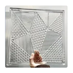 Brique de verre cristal Dimensions 275x275x35mm suspendue solide Ultra clair verre thermofusible briques de verre décoratives blocs pièces carreaux