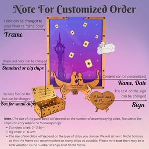 Marco de madera transfronterizo para firmas de invitados de boda, adorno creativo, caja de regalo con temática de castillo y cielo estrellado para firmas de invitados - Product Image 4