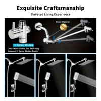 Ensemble de douche mural encastré YITE en acier inoxydable brossé moderne, mitigeur thermostatique à poignée unique, finition chromée, jet doux