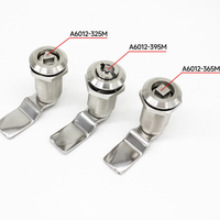 Serrure cylindrique pour armoire et boîte à outils GH 18mm, à languette tournante à pieds plats, en acier inoxydable, sécurité ANSI Grade 3, 2 clés, pour argent liquide