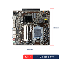 Mainboard Mini-ITX Tipis H81 Mendukung CPU Intel Generasi ke-4, Memori Dual Channel 2x DDR3, NVMe NGFF M.2, SATA3.0, Motherboard ITX H81