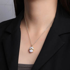 सस्ते पारंपरिक प्राकृतिक फ्लैट मीठे पानी असली मोती केशी मोती केशी मोती का हार - Product Image 4