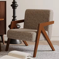 Fauteuil convertible moderne en lin, portable, avec structure en bois - Idéal pour hôtel, villa, chambre, salle à manger, appartement - Écologique et léger