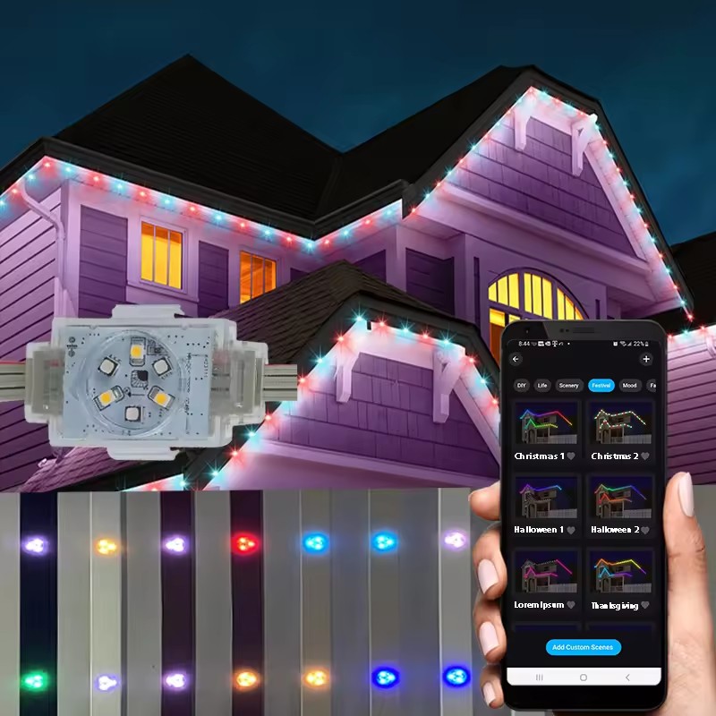 Twinklight LED Holiday Decoration Light - Outdoor RGBW Smart Pixel Point Lights