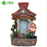 Intérieur Maison Table Top Champignon Fontaines D'eau Résine Gnome Nains Statue Avec Lumière pour La Maison Mariage Dessin Animé Ornements Décor