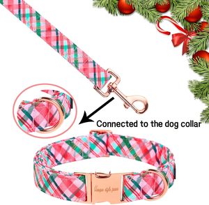 Laisse de chien à grille rose verte de style unique, collier classique assorti pour petits, moyens et grands garçons, filles, chiens et chats-M - Product Image 2