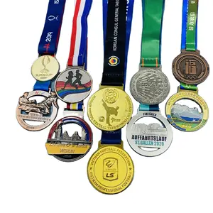 Custom Sports Medals Logo Zinc Alloy Football Gold Silver Copper Sport Game Award Souvenir Prize Metal Medallion