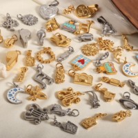 Breloques DIY pour la fabrication de bijoux, en acier inoxydable plaqué or 18 carats PVD, étanches, motifs Voyage, Fêtes, Appareil photo, Hibou, Abeille, Oiseau, Lune, Amour