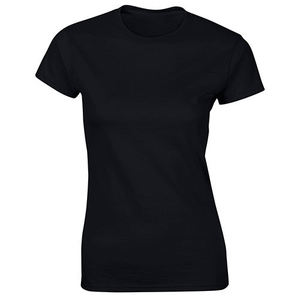 OEM Custom Logo Heat-Transfer Printed 100% Cotton 180 Grams Knitted Plain Dyed Solid Short Sleeve Casual Blank T-Shirt for Women - Product Image 2