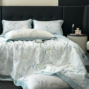 High End 50s Lyocell Printed Summer Quilt <b>Set</b> 133x72 Reactive Dyeing Cool <b>Bedding</b> For Air Conditioned Rooms - Product Image 3