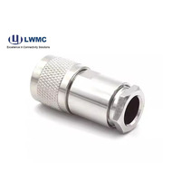 Alto rendimiento UHF RF Coaxial N macho abrazadera recta níquel latón cobre contactos para 7D-FB RG8 LMR400 Cable 1P conector RF