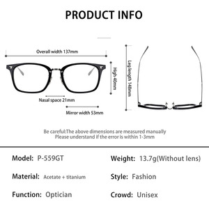 CS-P-559GT Nuovi Occhiali da Vista Quadrati di Alta Qualità alla Moda, Occhiali di Marca Prodotti in Cina - Product Image 6