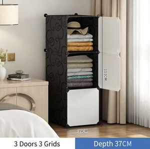 DIY Modularer Kunststoff-Kleiderschrank Große Kapazität Schlafzimmer-Aufbewahrungsschrank Einfache Montage Kleiderorganizer - Product Image 2