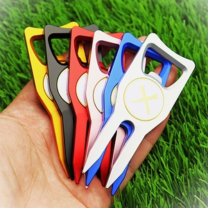 Monedas magnéticas de aleación de acero 4n1 para reparación, Mini Bandera, Peso, Tarjeta de muestra, Marcador de bola de golf con diamantes de imitación y Herramienta para divot - Product Image 3