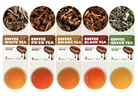 Coffrets cadeaux OEM de café en grains mélangés (Pu'er / Noir / Blanc / Vert / Oolong) en sachets individuels – Prix de gros
