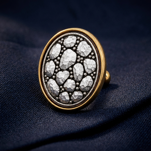 Bouton ovale en laiton fait main pour homme, serti de cristaux et de strass, idéal pour les occasions formelles, mariages et anniversaires - Product Image 5