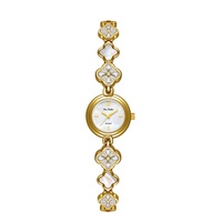 Jam Tangan Quartz Penunjuk Waktu Model Baru BS, Motif Bunga Begonia Empat Daun, Warna Alami, Cangkang Logam Elegan Berkualitas Tinggi FA1903