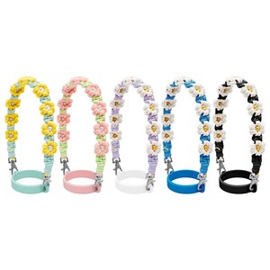 Venta al por mayor, gran oferta: Nueva correa de mano tejida a mano estilo bohemio con margaritas y flores bonitas, con anillo de silicona, para tazas de agua 2025 - Product Image 6