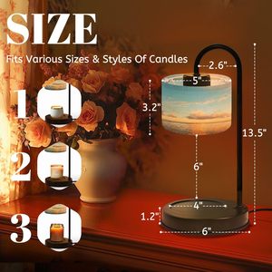 Texas Bluebonnet-Themed Electric Candle Warmer <b>Lamp</b> with <b>Timer</b> & Dimmer 4-Bulb Design Scented Wax Melt Housewarming Gift - Product Image 2