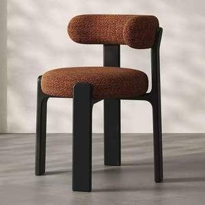 Sedie da Pranzo Moderne Imbottite in Tweed con Struttura in Legno Massello Nero, Ideali per Cucine e Caffè - Product Image 4