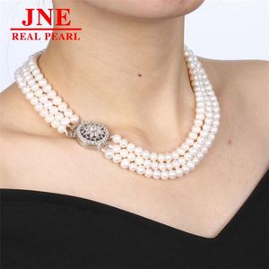 Collier de perles naturelles multi-cercles en alliage avec fermoir parfaitement serti, cadeau pour les aînés, fête des Mères - Product Image 4