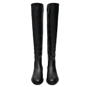 Bottes longues à talon bloc de 4cm pour femmes, bottes extensibles épissées pour femmes - Product Image 4