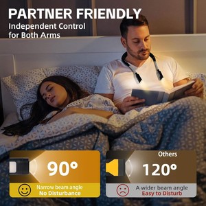 Lampada da Lettura Riscaldata Ricaricabile NEEXXT BL07 con 4 Modalità di Illuminazione Regolabili, Luce LED 2W Senza Mani, Batteria <span class=keywords><strong>Grande</strong></span> da 2000mAh - Product Image 5