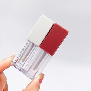 Envase Cosmético Cuadrado Rosa para Brillo Labial, Tubo de 5 ml para Brillo Labial Vacío con Pincel - Product Image 3
