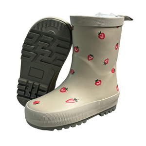 Cute Strawberry Print Kids Rain Boots Waterproof Rubber Non Slip Toddler <strong>Wellies</strong> for Girls Boys - Product Image 4