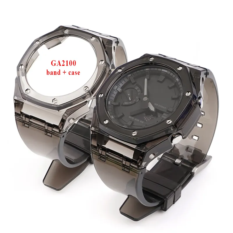 Wholesale GA2100 mod kit for casioak bezel strap with watch dial case Rubber Watch Bands for Casio g shock ga2100 strap