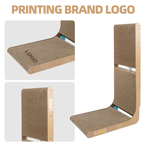 Penggores kucing mewah bentuk L dengan mainan bola bantalan gores kardus untuk perlindungan furnitur kucing dalam ruangan dikemas dalam karton - Product Image 5