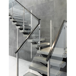 2025 Productos de tendencia Venta directa de fábrica Mejor <span class=keywords><strong>precio</strong></span> Viga de metal negro <span class=keywords><strong>Barandilla</strong></span> de vidrio Escaleras de mármol Escalones <span class=keywords><strong>Escalera</strong></span> de mármol interior - Product Image 5