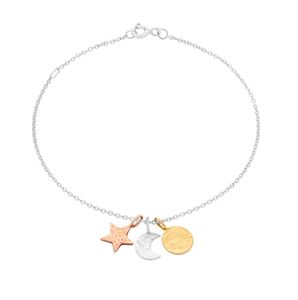 Loveher bijoux luxe rétro mode texturé <span class=keywords><strong>soleil</strong></span>, <span class=keywords><strong>lune</strong></span> <span class=keywords><strong>et</strong></span> étoiles Bracelet pour femme 925 argent laiton pour cadeau étanche - Product Image 4