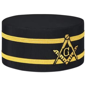 Nouvelle casquette de rite écossais avec ailes déployées, couleur unie et jaune, faible MOQ, service OEM, casquettes de regalia maçonniques à vendre - Product Image 4