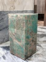 Socle en marbre vert moderne Cube plaque de roche polie support de fleurs pour salon meuble TV porche décoration de sol chambre Hall