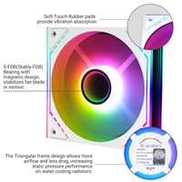 White Thermalright TL-M12RW-S 120mm Computer Case Fan with ARGB Mirror Light Effect for Case CPU Liquid Cooler