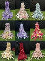 Vente en gros de fleurs artificielles en soie réaliste faites à la main, cascade de fleurs murales, bouquet pour mariage, Saint-Valentin, imperméable et durable