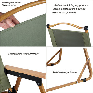 Chaise Kermit pour adultes de grande taille, chaise de pique-nique à dossier extra haut, mobilier de camping pour la plage, capacité de 300 lb, taille pliée compacte et portable - Product Image 2