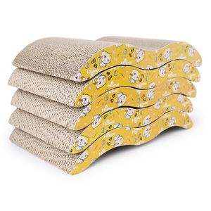 Durable Recyclable Corrugated Cat <b>Scratching</b> <b>Pad</b> Cat Scratcher Cardboard with Resistant Bed for Cats - Product Image 2