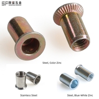 Mur Rivet Baja Karbon Kepala Cekung Silinder Halus Ujung Terbuka Lapis Seng Kuning Standar AS 1/4 5/16 3/8 1/2