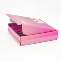 Caja de Envío Rosa Personalizada al por Mayor con Tira de Cierre Desgarrable, Caja de Regalo de Cartón Corrugado Reciclable para Ropa y Regalos