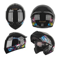 Casque modulaire ABS innovant pour adultes, double visière, déverrouillage rapide, casque ouvert LV115 homologué DOT, toutes motos